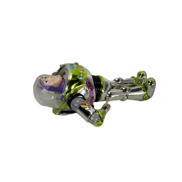 Disney Chrome Silver Intergalactic Buzz Lightyear Figure Missing One Wing Rare - Picture 6 of 6